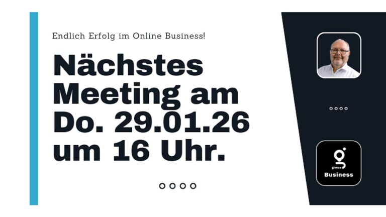 Morgen schaffe ich nicht – daher am Donnerstag das nächste Meeting!