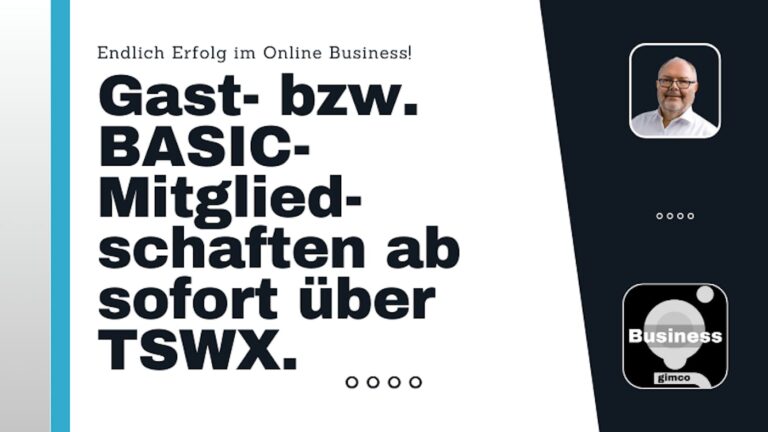 Eine Linie: Gast- bzw. BASIC-Mitgliedschaften zu GIMCO Business ab…